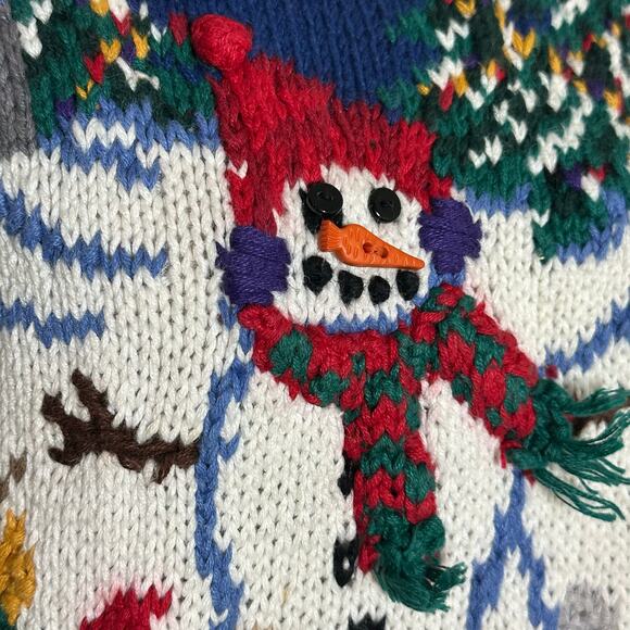 Vintage Signatures by Northern Isles Snowman Hand Knitted Sweater Sz L - Picture 7 of 15
